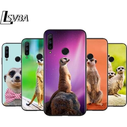 Anti-Fall Soft Black Cover Cute baby meerkat For Huawei Honor 30 20 10 9X 9 Lite Pro V20 20S 9S 9A 9C 9N Phone Case