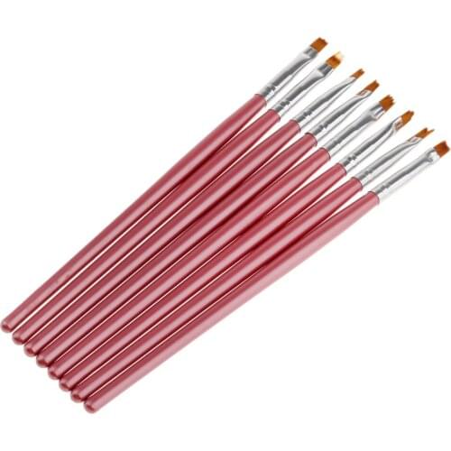 8PCS Nail Art Design Brush Kit, Nail UV Gel Drawing Paint Polish Pen Set, Nail Decoration Manicure Brushes