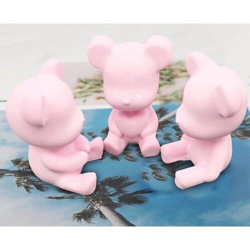 2019 New 1pcs DIY Crystal drip Silicone mold Paddington geometric three-dimensional bear gypsum mould material car decoration