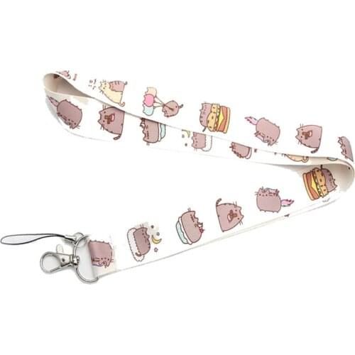 Animal Lovely Cute Cartoon Cat Keychain Lanyard For Keys ID Badge Holder Mobile Phone Rope Belt Neck Strap With Key Ring
