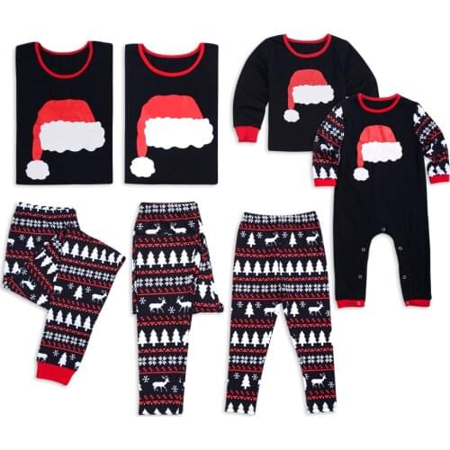 PatPat New Arrival Autumn and Winter Santa Hat Pattern Family Matching Pajamas Sets (Flame Resistant) Family Look Sets Clothing