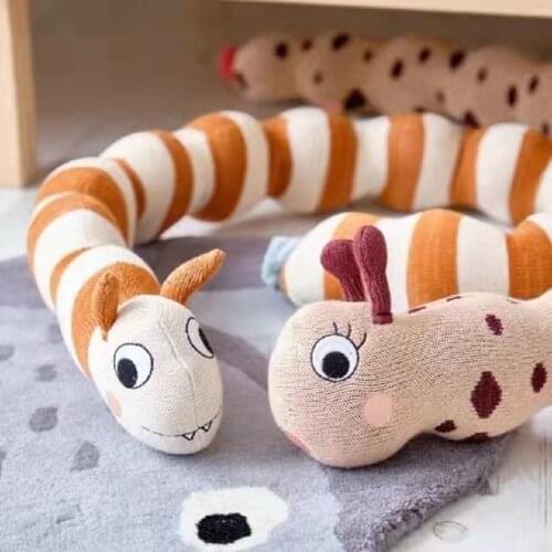 148cm Cute Long Pillow for Kids Soft Caterpillar Toys Plush Baby Bumper Crib Bed Protector Cotton Sofa Cushion Kids Room Decor
