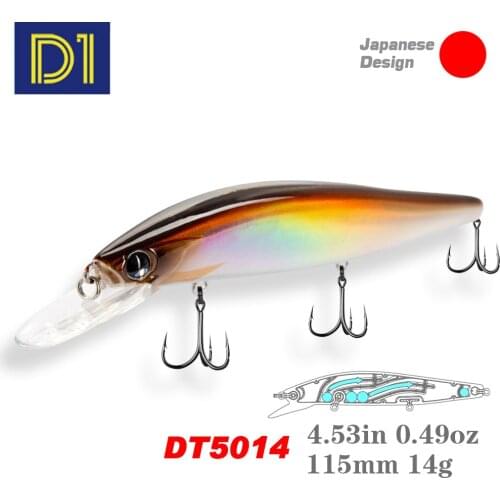 D1 Flash Minnow Fishing Lure 115mm 14g Artificial Jerkbait Floating Hard Wobblers For Bass Zander Depth 1.0m 2021 Fishing Tackle