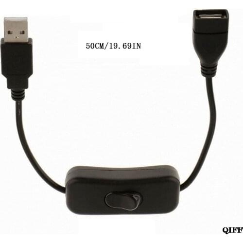 Drop Ship&Wholesale 50cm USB 2.0 A Male to A Female Extension Cable With Switch ON OFF Cable for PC USB LED fan Charger APR29