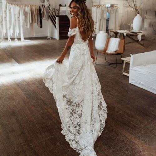 Gardenwed Spaghetti Straps Wedding Dresses Strap Bride Dresses Elegant Backless Mariage Wedding Bridal Gowns Vestido de Noiva