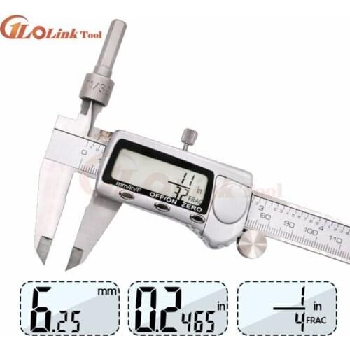 Stainless steel calipers 0-150mm steel digital Metric/Inch/Fraction vernier caliper electronic micrometer measuring gauging tool