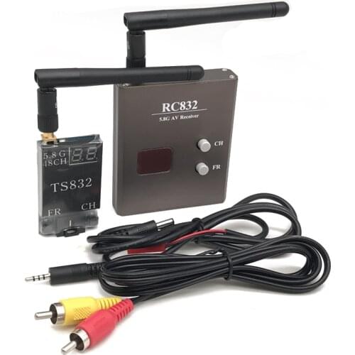 5.8G 48CH TS832 AV Transmitter & RC832 Receiver Wireless Audio/Video Image Transmission Receiver System for FPV Drone Quapcopter
