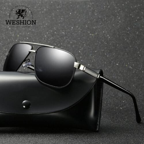 WESHION Vintage Polarized Sunglasses Men 2018 Pilot Brand Designer Shades Classic Sun Glasses Outside UV400 Zonnebril Mannen
