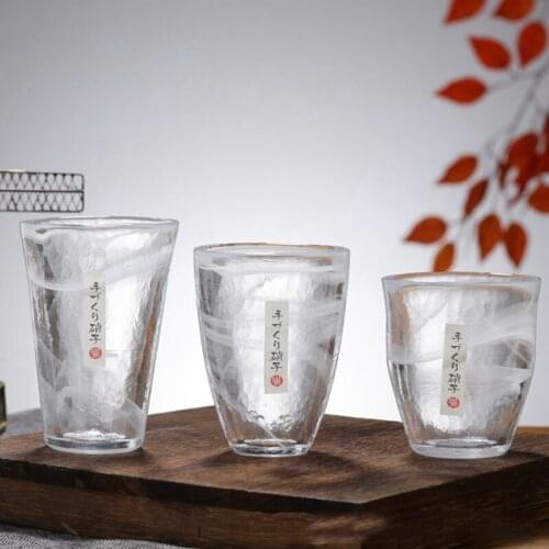 Japanese Style Wind Cup Handmade Halo Dye Hammer Glass Wine Cup Home Tea Mug Kitchen Drinkware Supplies