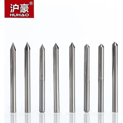 HUHAO 1PC Shank 3.175mm 2 Flutes Straight Engraving Bits Deep Cutter For Wood Hardwood CNC Carving Bits Carving Machine Tools