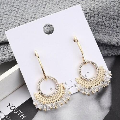 TONGKWOK Bohemia Exaggeration Dangle Earrings For Women Silk Thread Tassel Metal Long Chandelier Earrings #140031