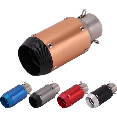 38-51mm Universal Short Motorcycle Exhaust Tip Escape Tube Muffler Tail Pipe Stainless Steel Colors 174MM
