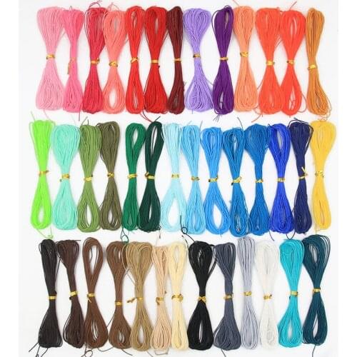 10 Meter 1mm 40 Color Mix Waxed Cotton String Beading Cord Rope For DIY Jewelry Findings Accessories Making Material Bracelet