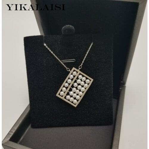 YIKALAISI 925 Sterling Silver Jewelry Pearl pendants 2019 Fine Natural Pearl jewelry 3-4mm pendants For Women wholesale