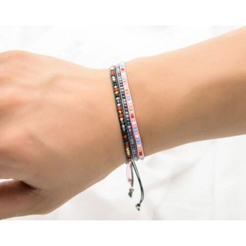 Dames MINI Bracelet / Bohème / Riz Perle / Couleur Charme Bracelet Tissé Féminin Amant Bracelet Bijoux Cadeau 2020