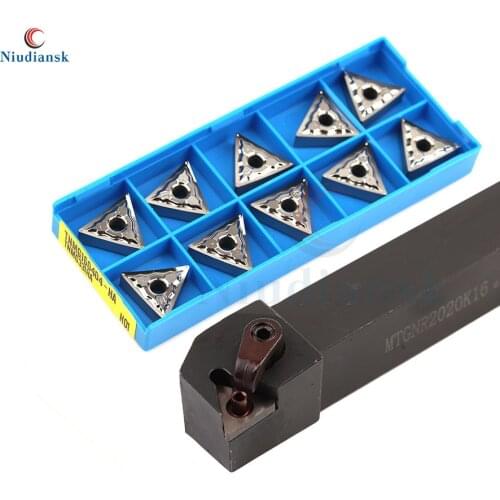 1pc MTGNR1616H16 MTGNR2020K16 External Turning Tool Holder MTGNR2525M16 MTGNL 10pcs TNMG1604 Carbide Inserts CNC Lathe Tool Suit