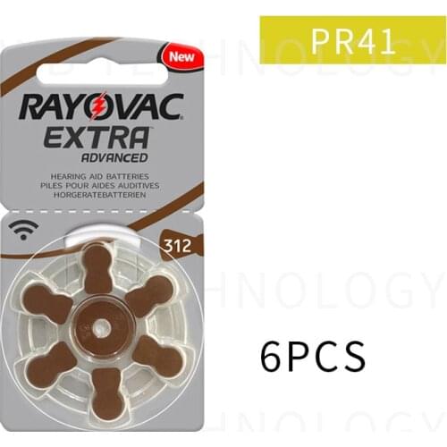 1pack(6PCS) original Peak Performance Hearing Aid Batteries. Zinc Air 312/A312/PR41 Battery for CIC Hearing aids Free Ship