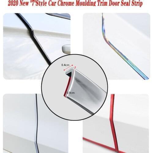 10m Car Chrome Moulding Trim Door Seal Strip Sticker For Hyundai Solaris Tucson 2016 I30 IX35 I20 Accent Santa Fe Citroen C4 C5