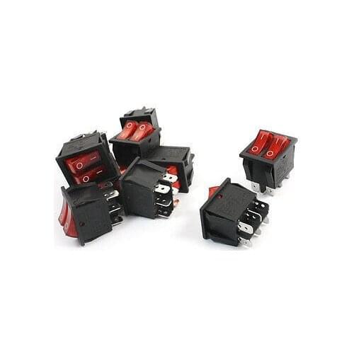 Free shipping!10 Pcs AC 250V 15A 125V 20A Red Illuminated Two SPST On/Off Boat Rocker Switches