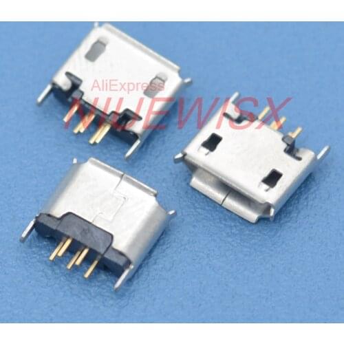 100pcs Vertical MICRO mini USB 5pin female seat 180 degrees jack 5P Direct plug-in USB connector Free shipping