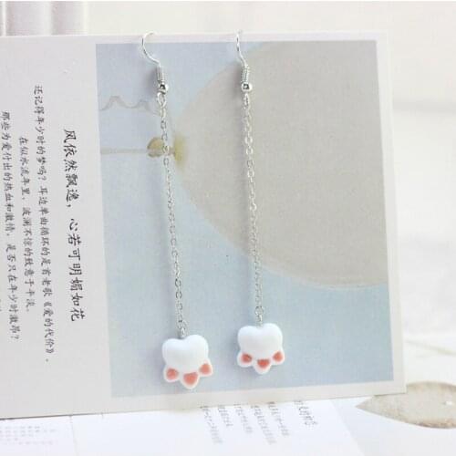 12 Pairs/Lot Long Earrings Ceramic Tassel Stud Earrings Eardrop Charm Pendientes White Pink Color Stone Porcelain For Women Gift