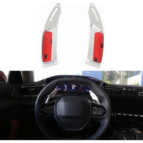 2PCS Car Steering Wheel Shift Paddle Gear Paddles Extender Stickers for Peugeot 2008 3008 5008 508L Car Styling Accessories