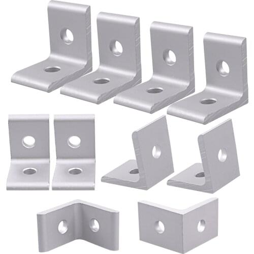 25 x 25 x 18mm 2 Hole 2020 Series Inside Corner Bracket for Aluminum Extrusion Profile with Slot 6mm 10 Pieces
