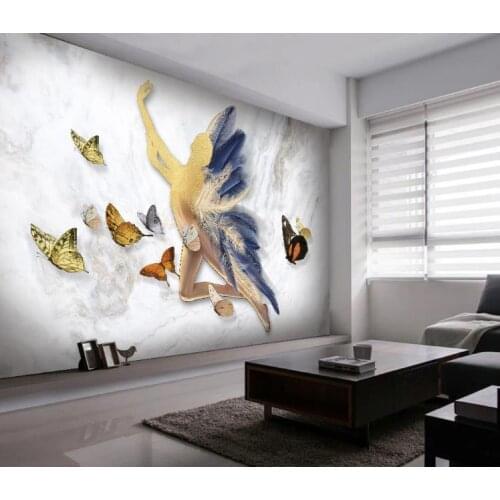 3D Wallpaper Angel beauty butterfly Photo Wall Murals Living Room bedroom study Creative Art Wallpaper Frescoes