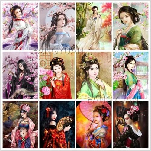 Diamond Painting Chinese Portrait Diamond Embroidery Full Square Round Rhinestones Woman Mosaic Wall Picturesfor Home Decor