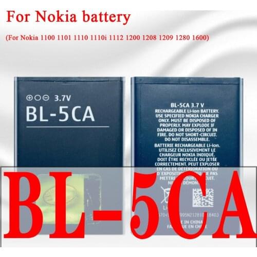 BL 5CA/4C/5B/5C/ Battery For Nokia 1110 1111 1200 5130XM 7600 N70 E60 5030 C2-00 X2-01 1202 1265 3230 5070 5140 1112 1208 1600