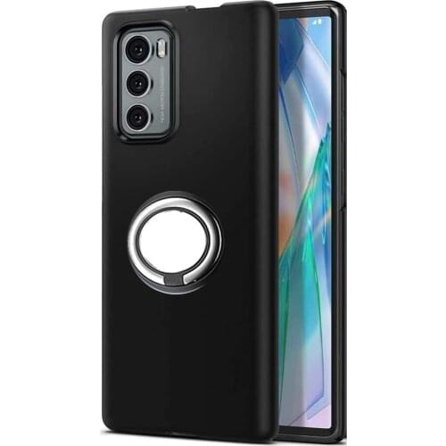 Case For LG Wing 5G lgwing LM-F10 Metal Ring Holder Bracket Hard Plastic Cover for LG Wing 5G LMF100N LM-F100N LM-F100V