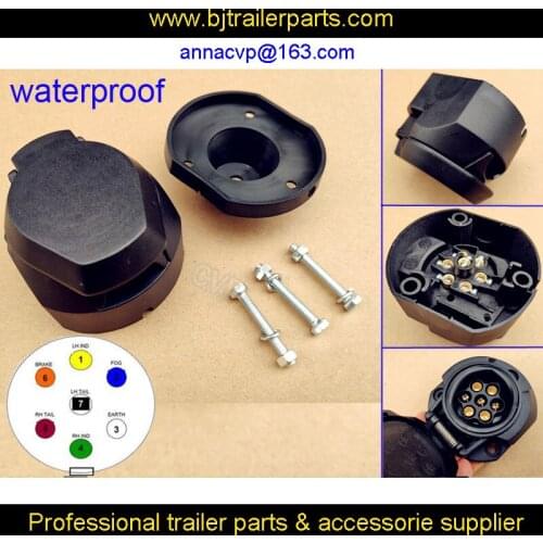 CVP 7 PIN 12N TRAILER TRUCK CARAVAN TOWBAR ELECTRICS TOWING FEMALE PLUG SOCKET ADAPTER CONVERTER WATERPROOF