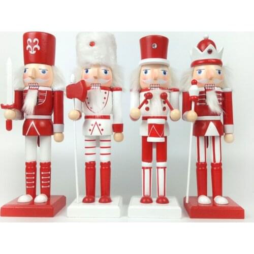 Wooden Nutcracker Soldier Christmas Decoration Pendants Ornaments For Xmas Tree Party New Year Decor Cartoons Drawing Kids Doll