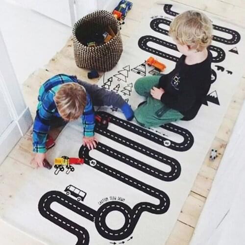 Baby Track Play Game Mat 70X170cm Kids Activity Play Gym Mats Home Children Infant Adventure Rug Road Carpet Crawling Blanket