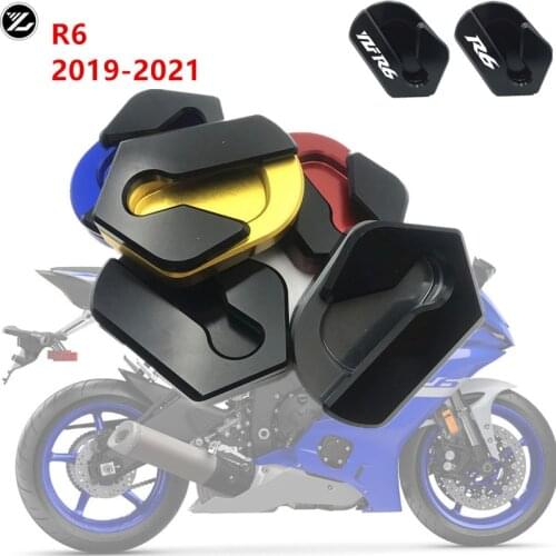 For YAMAHA YZF-R6 YZFR6 YZF R6 2019-2021 2020 Motorcycle CNC Kickstand Foot Side Stand Extension Pad Support Plate Enlarge Stand