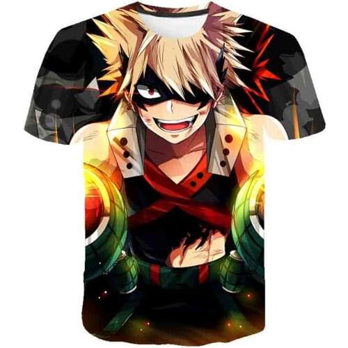 My hero academia anime 3d costume T-shirt shirt sleeve mens hip-hop top ropa hombre streetwear summer male verano koszulki