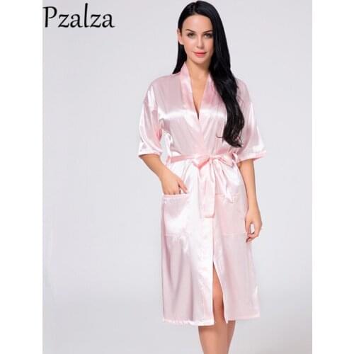 New Wedding Gift Bridesmaid Robe Faux Silk Robes For Ladies Bathrobe Kimono Sleepwear Robes Soft Summer Satin Dressing Gowns