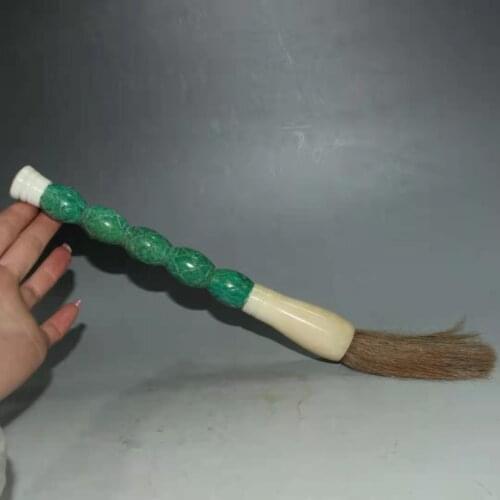 Collection Old Chinese Calligraphy Painting Inlaid Jades Large Brush/1