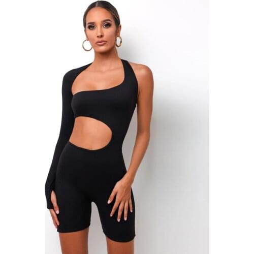 Jumpsuit Yoga Shorts Women Off Shoulder Crop Top Gym Clothing Fitness Sportswear Blackless Playsuit Sport Tights