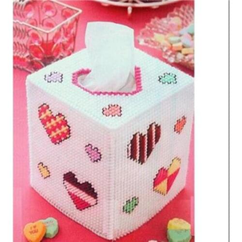 12x12x14cm love storage tissue box embroidery kit DIY handmade craft set Crocheting knitting needlework supplies