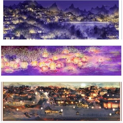 Beautiful Chinese Ancient Building Night Lights Washi Tape