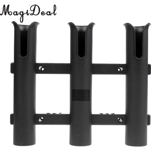 MagiDeal Marine Canoe Kayak Boat Fishing PP 3 Pole Rod Holder Tube Mount Bracket Rack Pliers Storage for Water Rowing Boat Acce