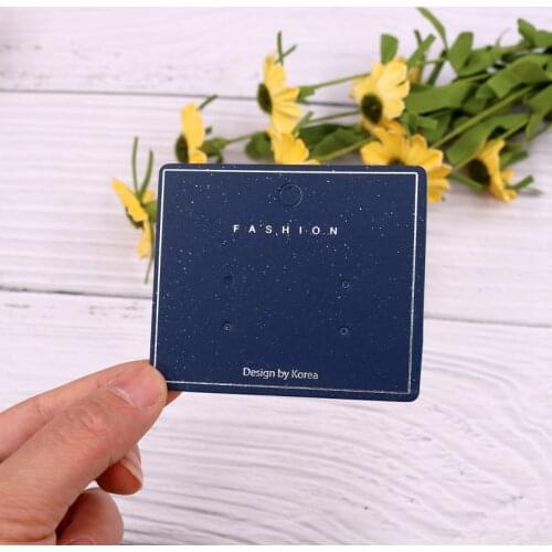 Fashion 7*6cm Top Grade Blue Paper Earring Organize Cards Jewelry Display Card Tags Hanger Label 100pcs/lot Custom Logo