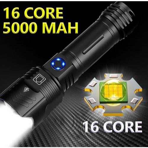 5000mAh Powerful Flashlight XHP199.9 LED XHP50.2 Zoom Torch USB Rechargeable Lamp Waterproof IPX6 5Modes Use 18650/26650 Battery