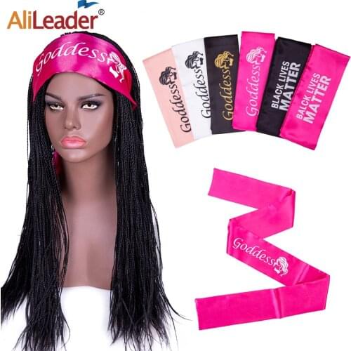Alileader Cheap Satin Edge Scarves For Wigs 4 Colors Headband Wig Wrap Grip Band For Hair Satin Edge Laying Scarf Wrap For Wigs