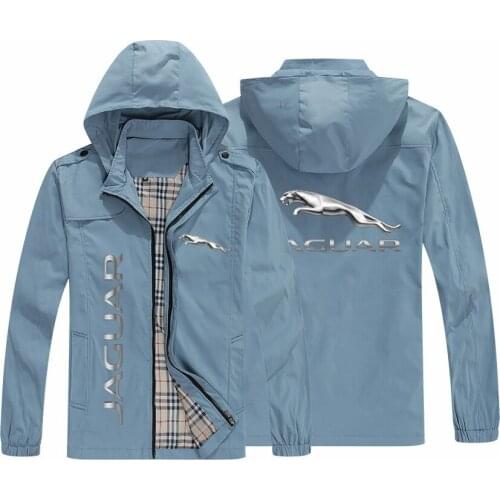 2021 Autumn Men Hoodie Jacket Jaguar Car Logo Hooded Jacket Outdoor Sport Zipper Hoodie Sweatshirt Slim Loose Men Women Clothing