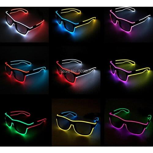 GZYUCHAO EL Popular Party Supplies LED Illuminating Glowing Glasses Costume-Props EL Wire Glasses Bright Glasses New