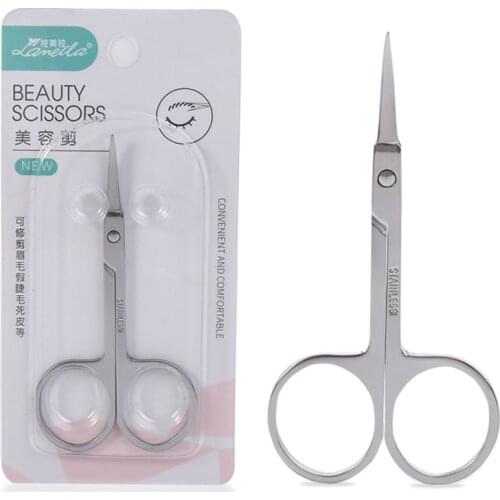 Professional Stainless Steel Eyebrow Trimming Scissor Safe Sharp Top Hair Trimming Scissor Tool Beauty Makeup Accessories E1071