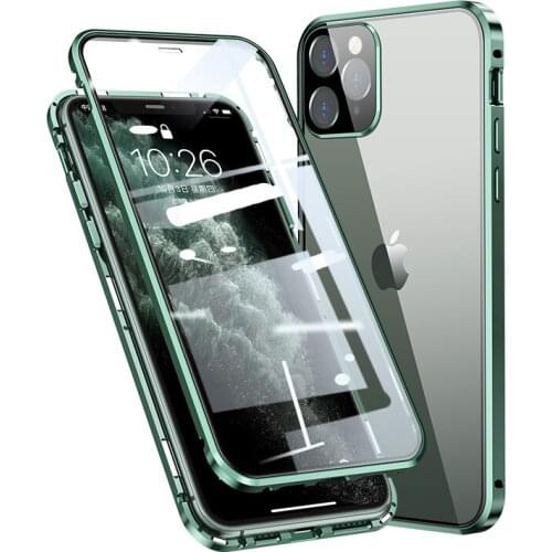Metal Frame For iPhone 12 Pro Max Case Silm Clear Hard Glass Front Back Full Cover for iPhone11 XS Max XR Ultra Thin Accessories