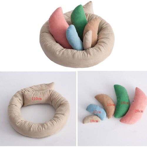 6 PCS/Set Baby Photo Shoot Wheat Donut Posing Props Baby Pillows Ring Newborn Photography Props Basket Filler Fotografia